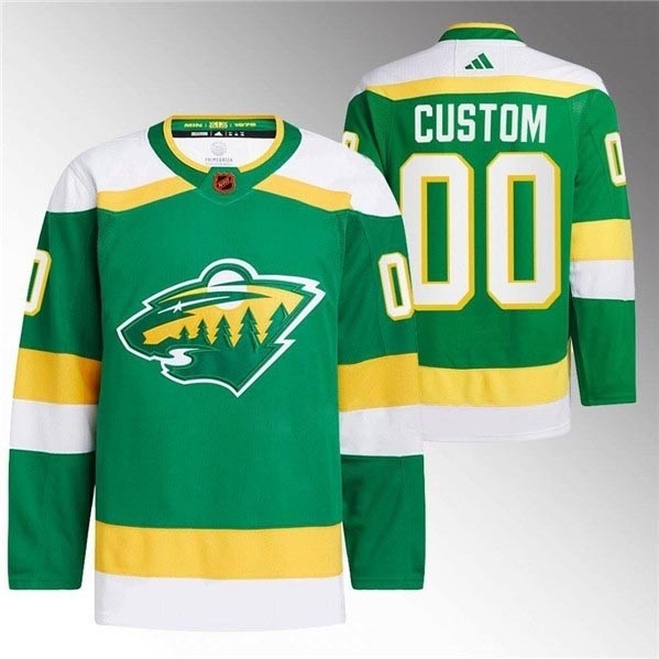 Men's Minnesota Wild Custom Green 2022-23 Reverse Retro Stitched Jersey(Name and number remark in comment column)