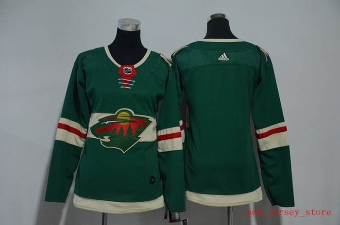 Women Minnesota Wild Blank Green Adidas Jersey