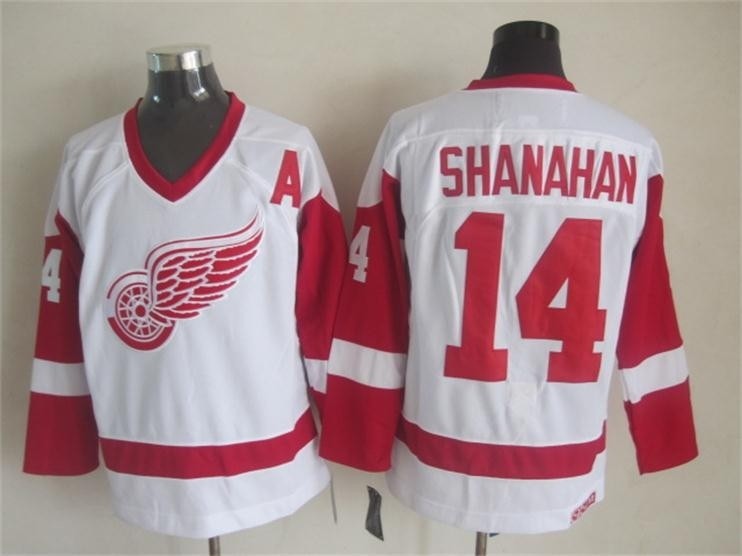 Men's Detroit Red Wings #14 Brendan Shanahan White Throwback CCM Jersey