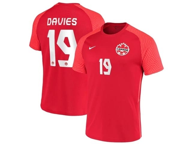 World Cup 2022 Canada National Team #19 Alphonso Davies Red Home Soccer Jersey(no shorts)