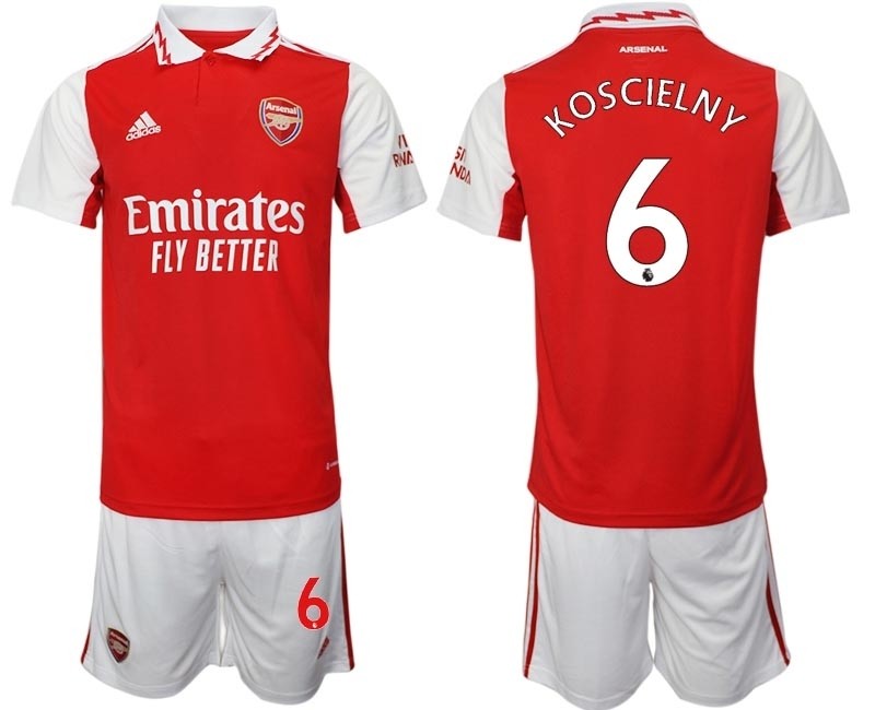 2022-23 Arsenal #6 Laurent Koscielny Red Home Soccer Jersey