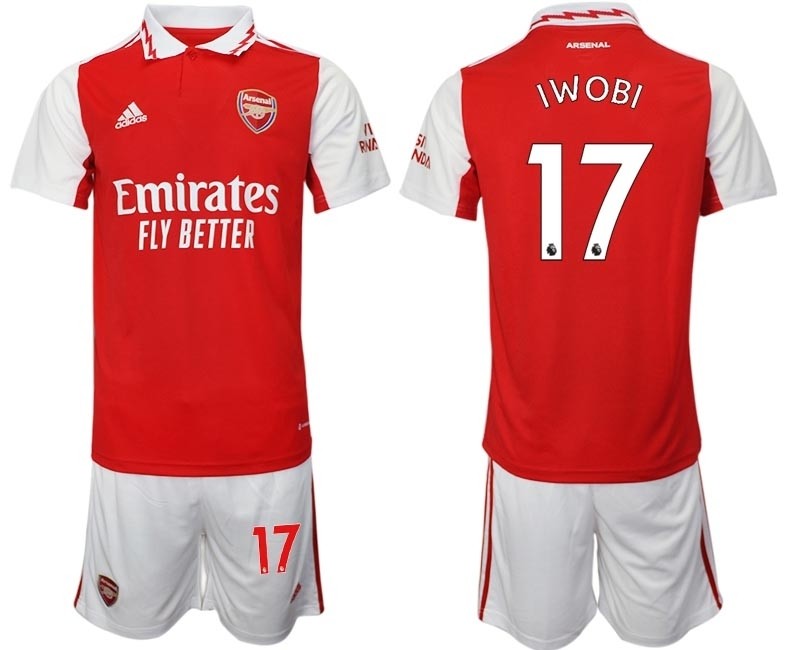 2022-23 Arsenal #17 Alex Iwobi Red Home Soccer Jersey