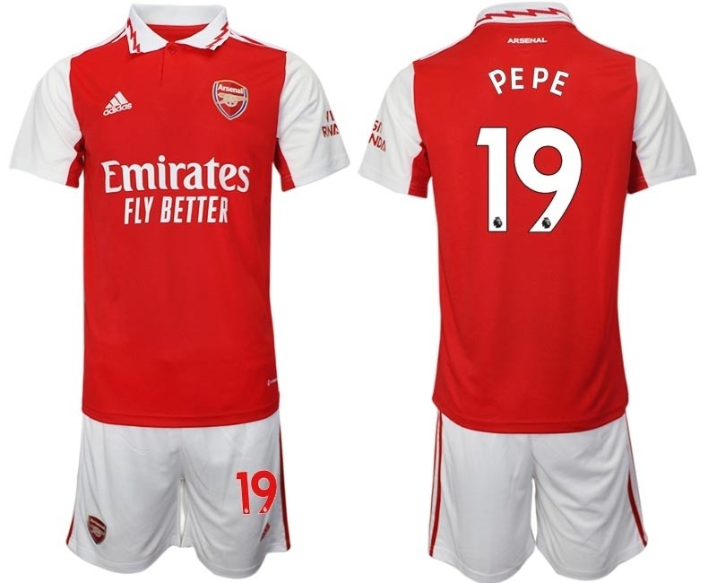 2022-23 Arsenal #19 Nicolas Pepe Red Home Soccer Jersey