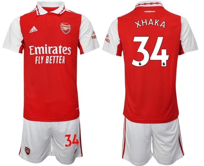 2022-23 Arsenal #34 Granit Xhaka Red Home Soccer Jersey