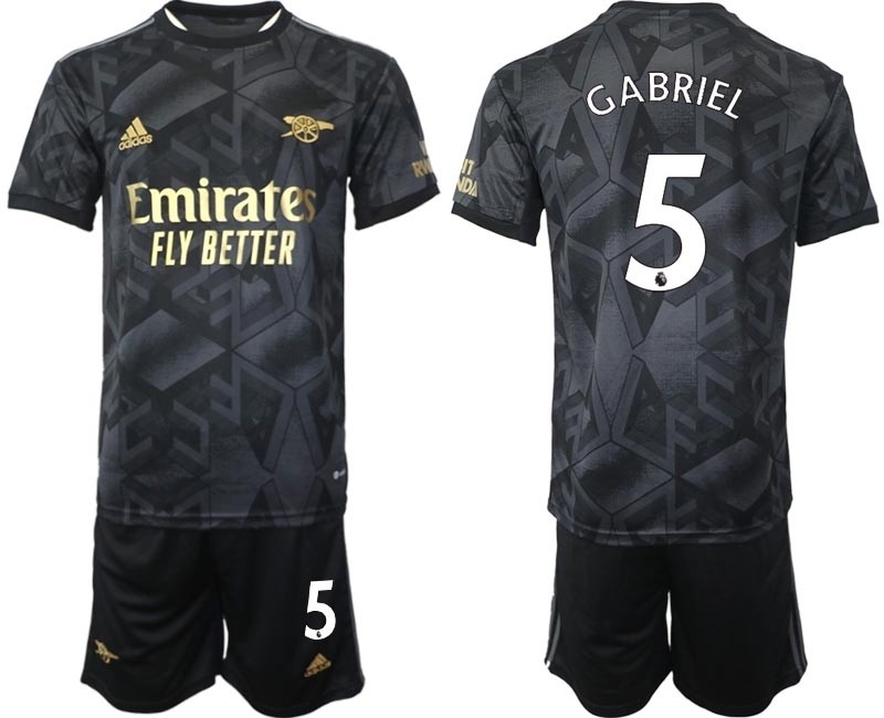 2022-23 Arsenal #5 Gabriel Paulista Black Away Soccer Jersey