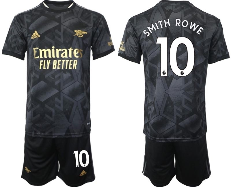 2022-23 Arsenal #10 Emile Smith Rowe Black Away Soccer Jersey