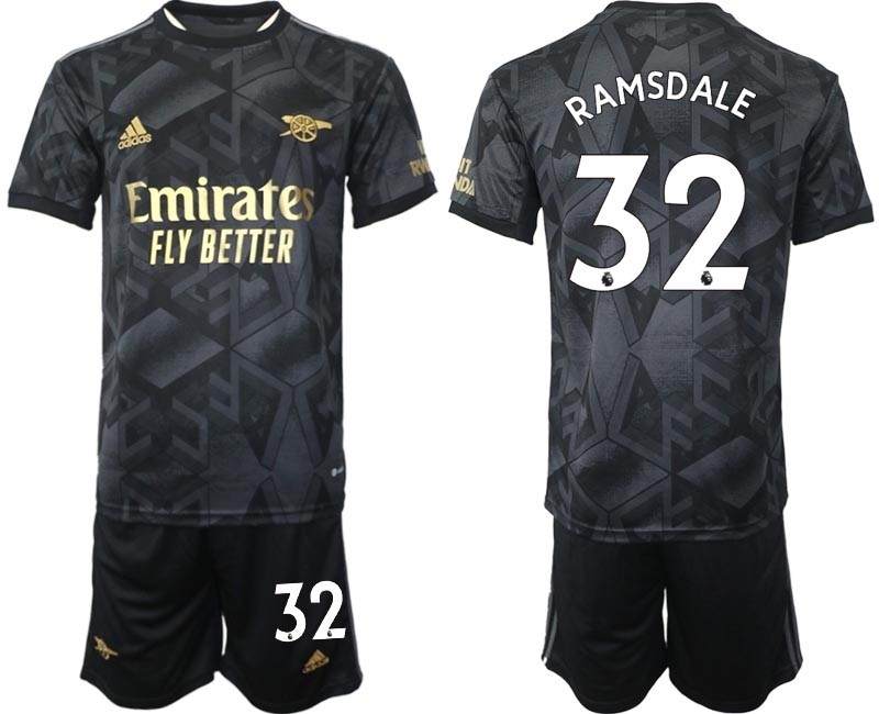 2022-23 Arsenal #32 Aaron Ramsdale Black Away Soccer Jersey