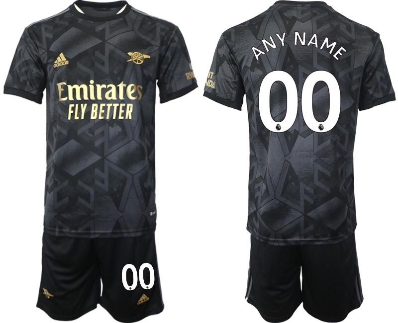 2022-23 Arsenal Any Name Black Away Customized Soccer Jersey(Name and number remark in comment column)