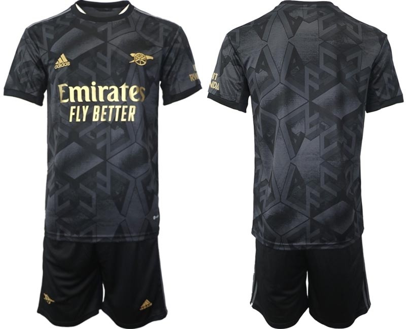 2022-23 Arsenal Blank Black Away Soccer Jersey