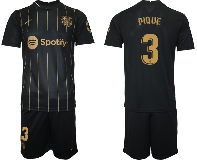 2022-23 Barcelona #3 Gerard Pique Black Away jersey