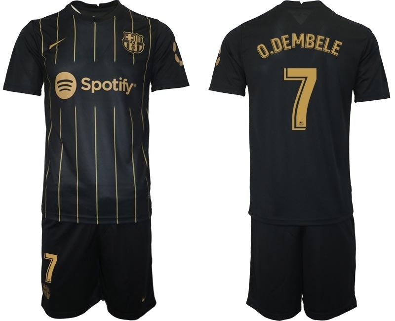 2022-23 Barcelona #7 O.Dembele Black Away jersey