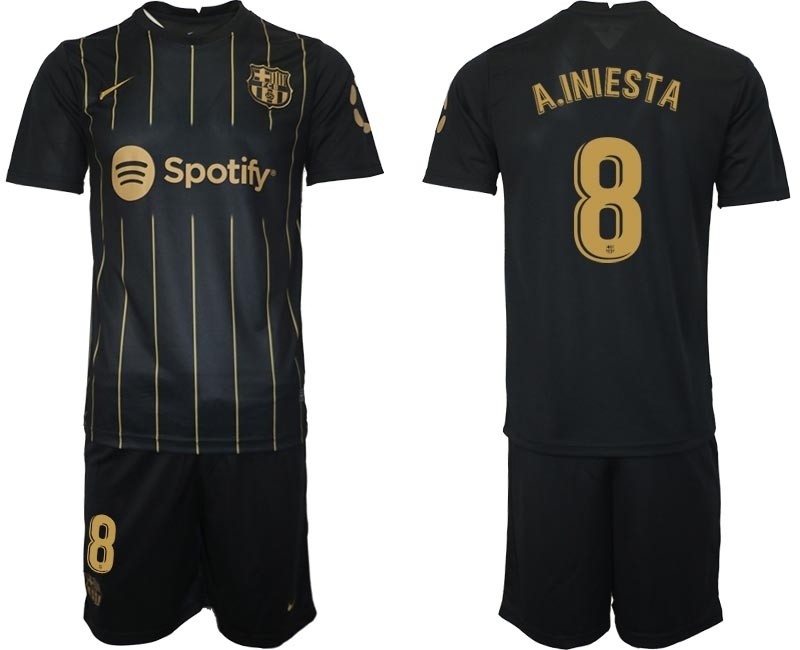 2022-23 Barcelona #8 A.Iniesta Black Away jersey