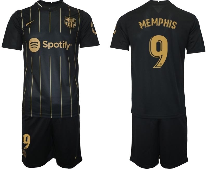 2022-23 Barcelona #9 Memphis Black Away jersey