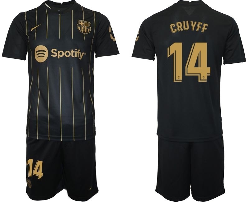 2022-23 Barcelona #14 Johan Cruyff Black Away jersey