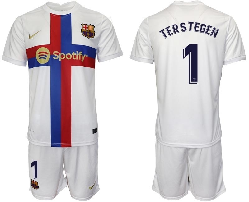 2022-23 Barcelona #1 Ter Stegen White Away jersey