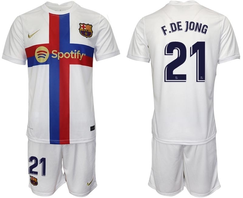 2022-23 Barcelona #21 F. DE JONG White Away jersey