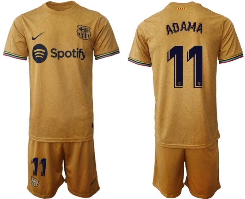 2022-23 Barcelona #11 Adama Traore Yellow Away Soccer jersey