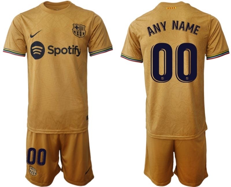 2022-23 Barcelona Any Name Yellow Away soccer jersey(Name and number remark in comment column)