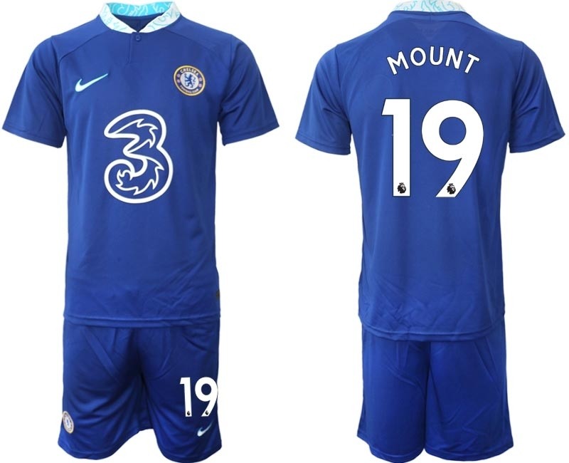 2022-23 Chelsea #19 Mason Mount Blue Home Soccer Jersey