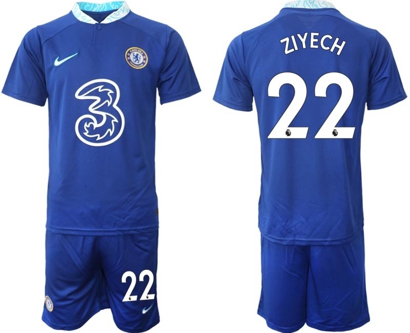 2022-23 Chelsea #22 Hakim Ziyech Blue Home Soccer Jersey