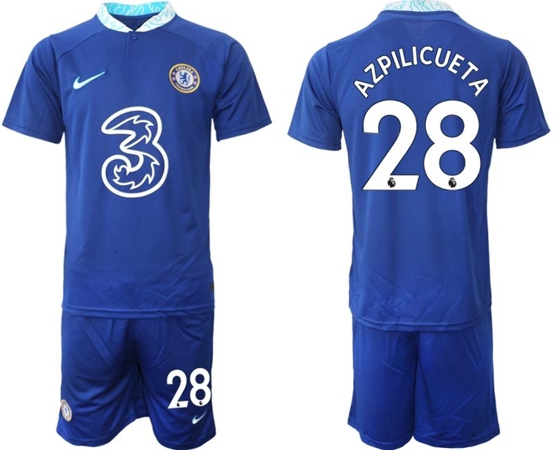 2022-23 Chelsea #28 Cesar Azpilicueta Blue Home Soccer Jersey