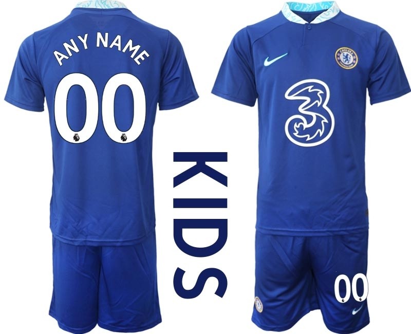 2022-23 Youth Chelsea Any Name Blue Home Customized Soccer Jersey(Name and number remark in comment column)