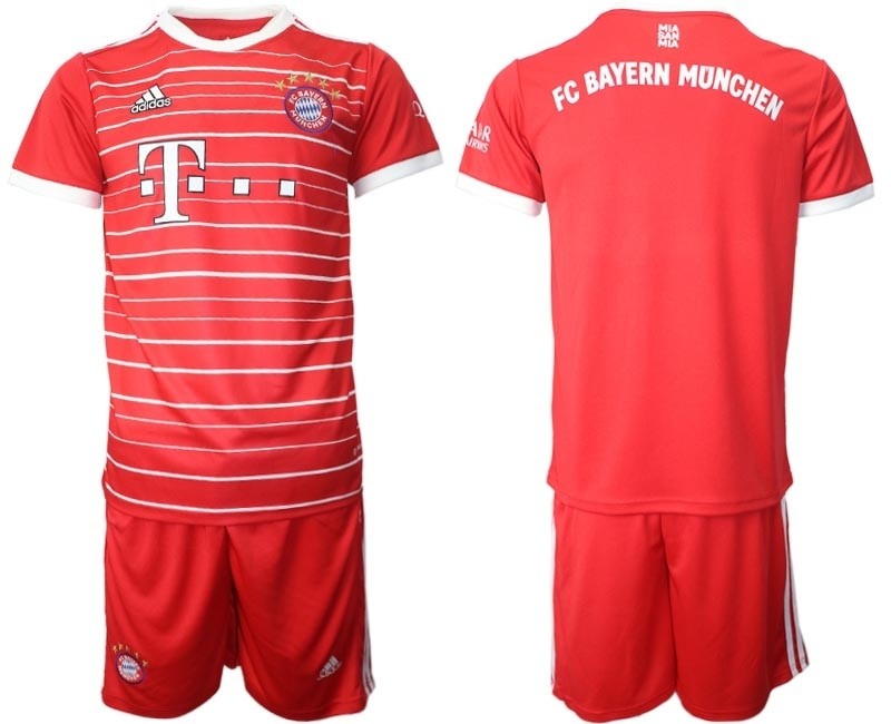 2022-23 FC Bayern Munchen Blank Red stripes Home Soccer Jersey