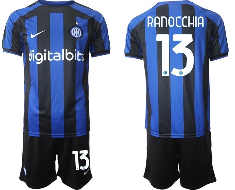 2022-23 Inter Milan #13 Andrea Ranocchia Blue Home Soccer Jersey