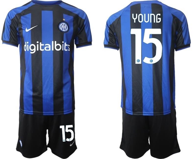 2022-23 Inter Milan #15 Ashley Young Blue Home Soccer Jersey