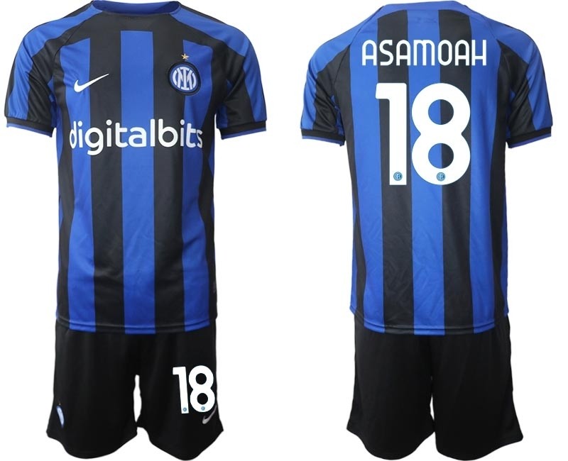 2022-23 Inter Milan #18 Kwadwo Asamoah Blue Home Soccer Jersey