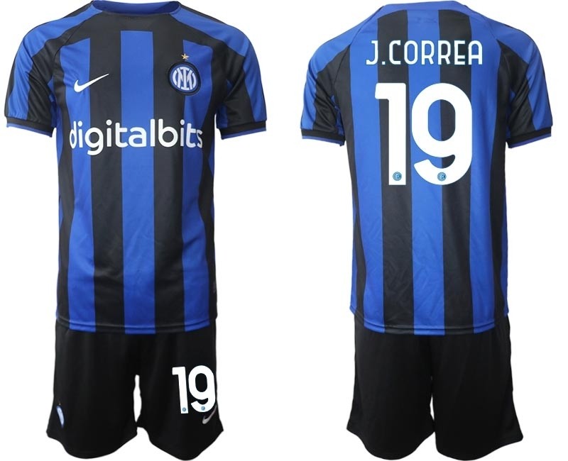 2022-23 Inter Milan #19 J.Correa Blue Home Soccer Jersey