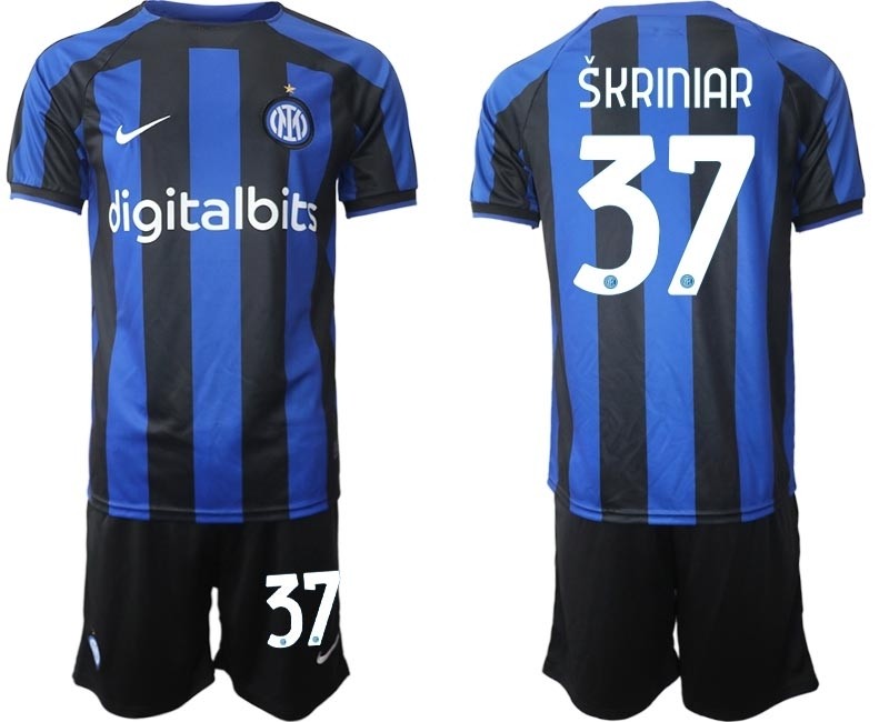 2022-23 Inter Milan #37 Milan Skriniar Blue Home Soccer Jersey