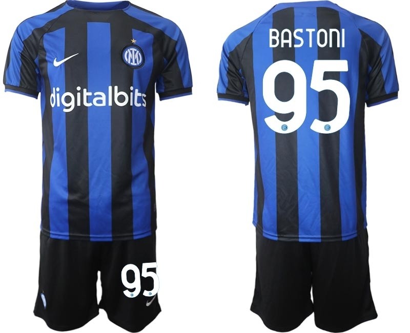 2022-23 Inter Milan #95 Alessandro Bastoni Blue Home Soccer Jersey