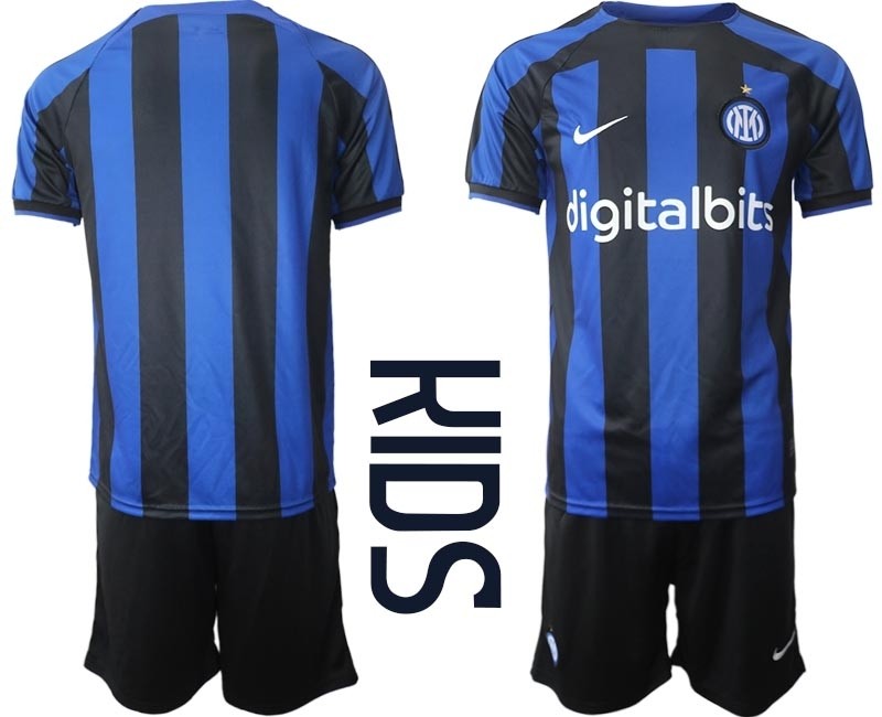 2022-23 Youth Inter Milan Blank Blue Home Soccer Jersey