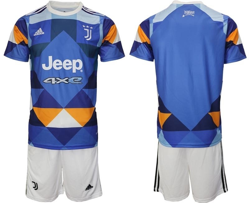 2022-23 Juventus FC Blank Blue Away Soccer Jesery