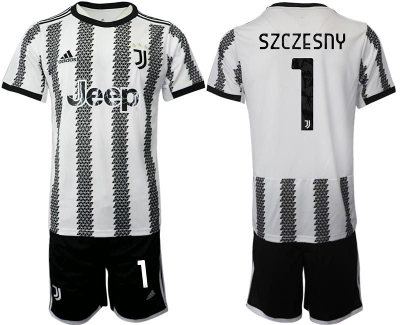 2022-23 Juventus FC #1 Wojciech Szczesny White-Black Home Soccer Jesery