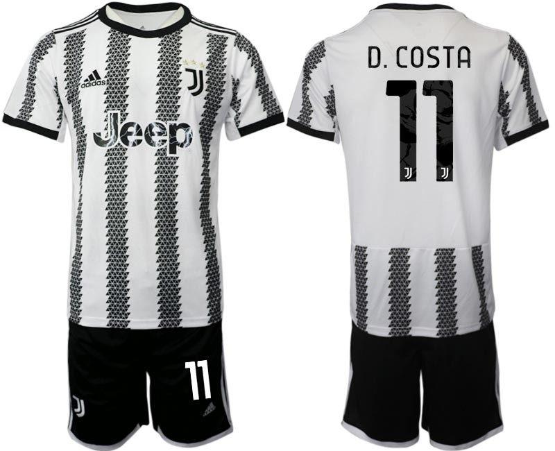 2022-23 Juventus FC #11 D. Costa White-Black Home Soccer Jesery