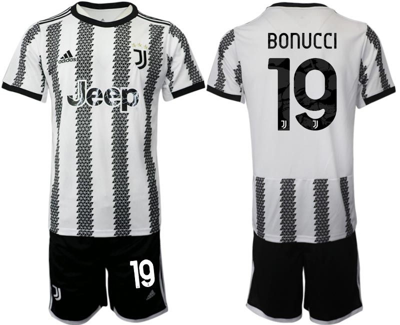 2022-23 Juventus FC #19 Leonardo Bonucci White-Black Home Soccer Jesery