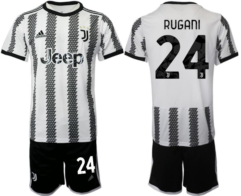 2022-23 Juventus FC #24 Daniele Rugani White-Black Home Soccer Jesery