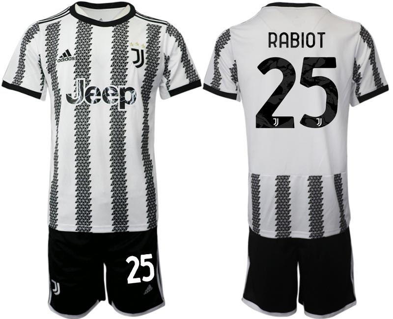 2022-23 Juventus FC #25 Adrien Rabiot White-Black Home Soccer Jesery