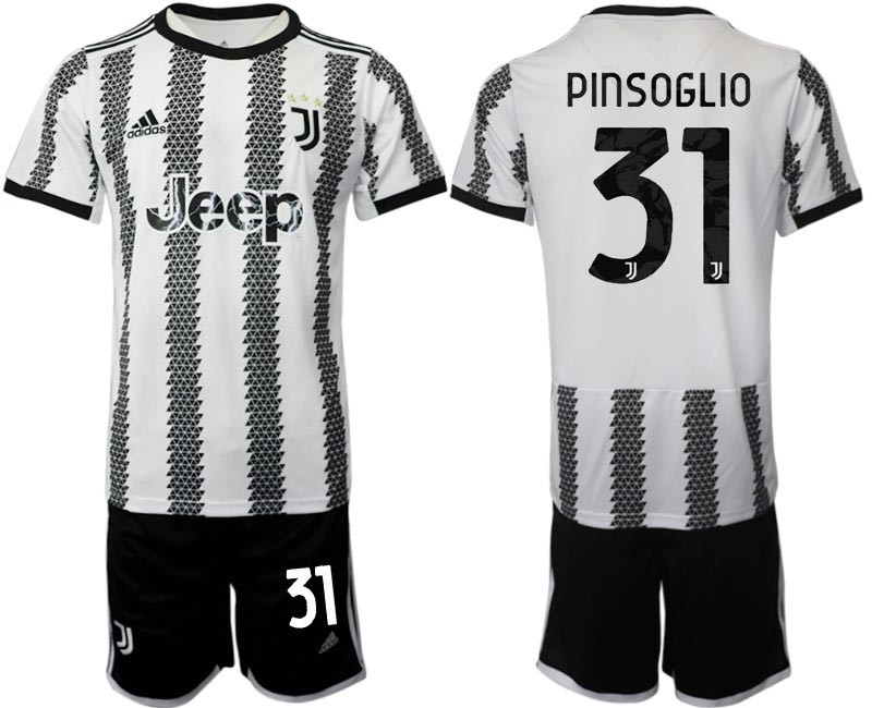 2022-23 Juventus FC #31 Carlo Pinsoglio White-Black Home Soccer Jesery