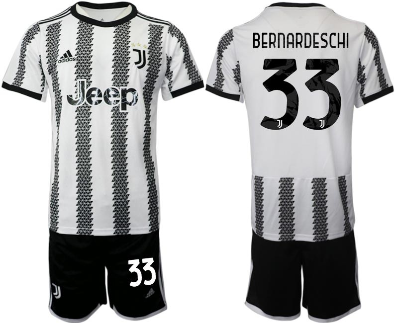 2022-23 Juventus FC #33 Federico Bernardeschi White-Black Home Soccer Jesery