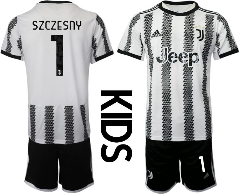 2022-23 Youth Juventus FC #1 Wojciech Szczesny White-Black Home Soccer Jesery