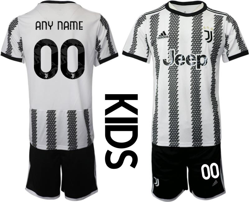 2022-23 Youth Juventus FC Any Name White-Black Home Soccer Jesery(Name and number remark in comment column)