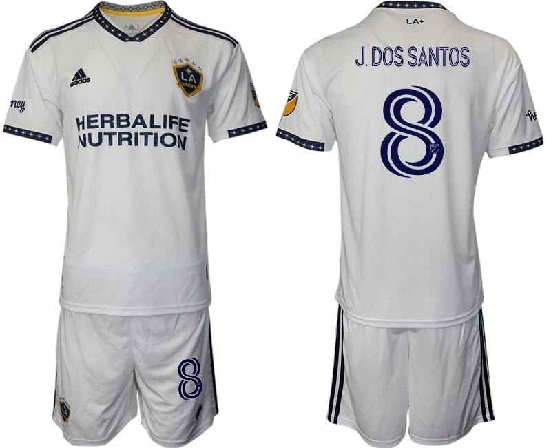 2022-23 Los Angeles Galaxy #8 J.Dos Santos White Home soccer jersey