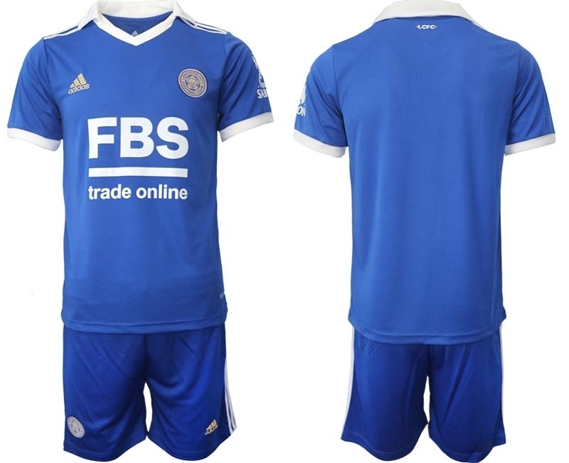 2022-23 Leicester City Blank Blue Home Soccer Jersey