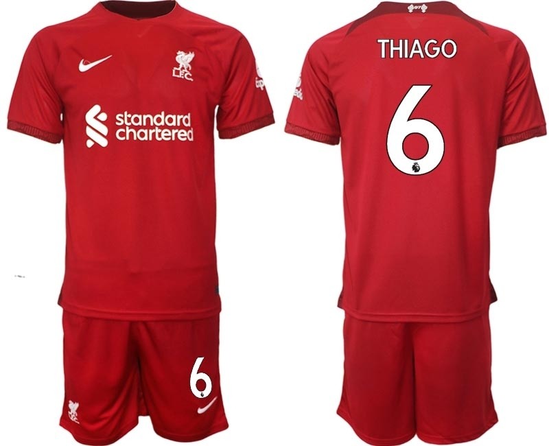 2022-23 Liverpool #6 Thiago Alcantara Red Home Soccer Jersey