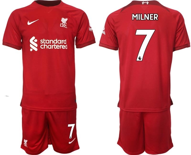 2022-23 Liverpool #7 James Milner Red Home Soccer Jersey