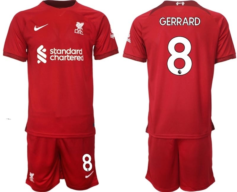 2022-23 Liverpool #8 Steven Gerrard Red Home Soccer Jersey