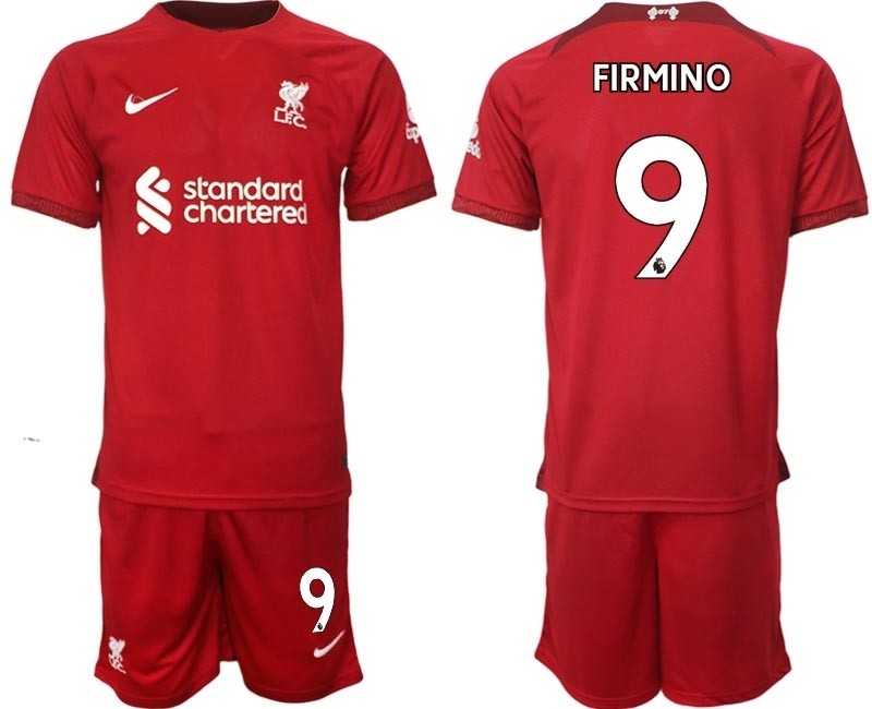 2022-23 Liverpool #9 Roberto Firmino Red Home Soccer Jersey